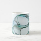 Moderne Abstracte Fractale Kunst Blauw Turkoois Gr Koffiemok (Center)
