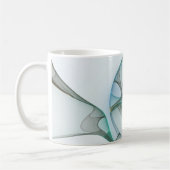 Moderne Abstracte Fractale Kunst Blauw Turkoois Gr Koffiemok (Links)