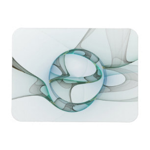 Moderne Abstracte Fractale Kunst Blauw Turkoois Gr Magneet