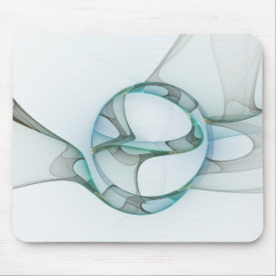 Moderne Abstracte Fractale Kunst Blauw Turkoois Gr Muismat