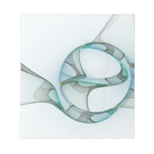 Moderne Abstracte Fractale Kunst Blauw Turkoois Gr Notitieblok