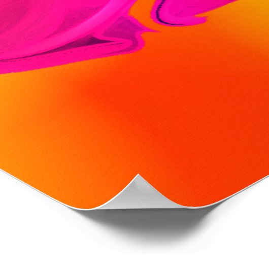 Moderne Abstracte Fuchsia (Magenta) bloemen Poster (Hoek)