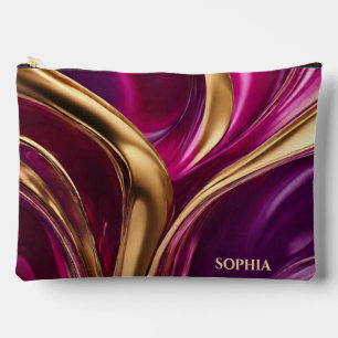 Moderne Abstracte Fuchsia Roze en Goud Etui