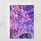 Moderne Abstracte galaxy Art Wavy Blue Chic Weddin Kaart (Achterkant)