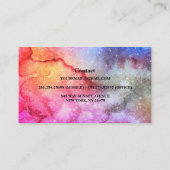 Moderne Abstracte galaxy Waterverf Visitekaartje (Achterkant)