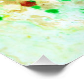 Moderne Abstracte gele blauwe groene tonendy Perfect Poster (Hoek)