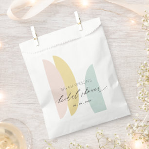 Moderne Abstracte Gele Blush Aqua Vrijgezellenfees Bedankzakje