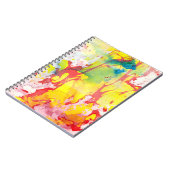 Moderne Abstracte gele rode blauwe groene Sjabloon Notitieboek (Linkerzijde)