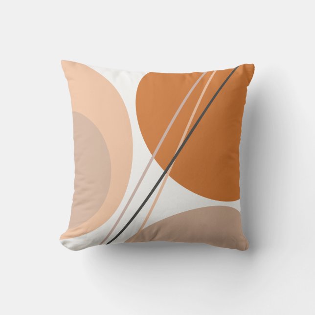 Moderne Abstracte geo-pasta bruin crème roze Kussen (Voorkant)