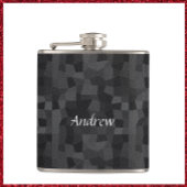 Moderne Abstracte geometrie (zwart en grijs) Heupfles