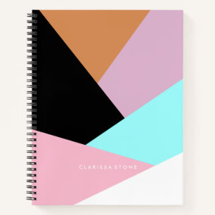 Moderne abstracte geometrisch kleurenblokpatroon notitieboek