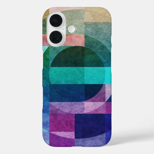 Moderne abstracte geometrische blauwe roze cirkel Case-Mate iPhone case (Achterkant)