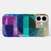 Moderne abstracte geometrische blauwe roze cirkel Case-Mate iPhone case (Achterkant (horizontaal))