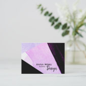 *~* Moderne, Abstracte geometrische blauwe roze Visitekaartje (Staand voorkant)