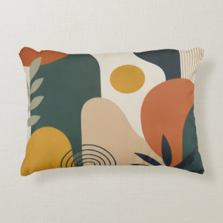 Moderne Abstracte Geometrische Botanische Kunst Accent Kussen