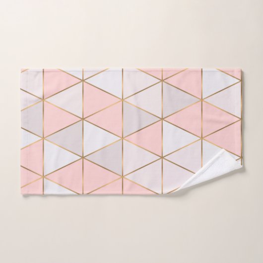Moderne Abstracte geometrische driehoeken Peach Go Bad Handdoek (Handdoek)