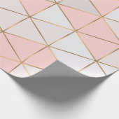Moderne Abstracte geometrische driehoeken Peach Go Cadeaupapier (Hoek)