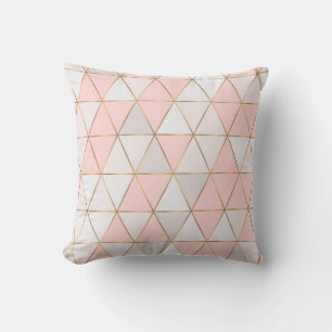 Moderne Abstracte geometrische driehoeken Peach Go Kussen