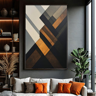Moderne Abstracte Geometrische Gestructureerde Roe Poster