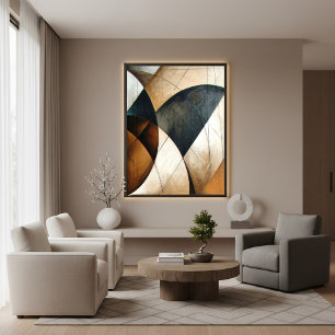 Moderne Abstracte Geometrische Getextureerde Aarde Poster