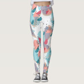 Moderne Abstracte Geometrische Hip 50s Art Pattern Leggings (Voorkant)