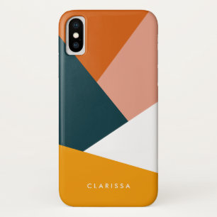 Moderne abstracte geometrische kleurenblokpatroon iPhone x hoesje