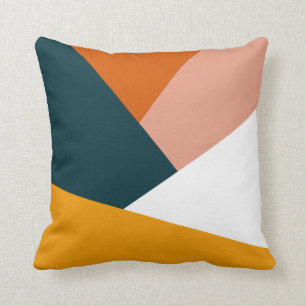 Moderne abstracte geometrische kleurenblokpatroon kussen