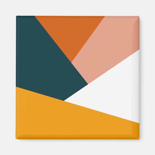 Moderne abstracte geometrische kleurenblokpatroon magneet (Voorkant)