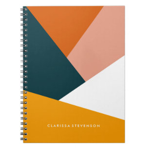 Moderne abstracte geometrische kleurenblokpatroon notitieboek