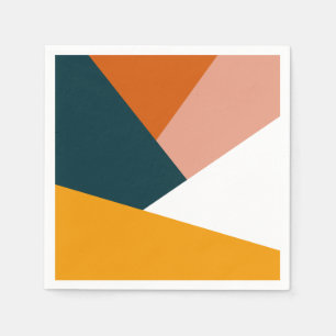 Moderne abstracte geometrische kleurenblokpatroon servet