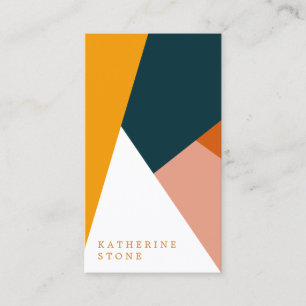Moderne abstracte geometrische kleurenblokpatroon visitekaartje