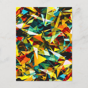 Moderne Abstracte Geometrische Kleurrijke Kristal Feestdagenkaart