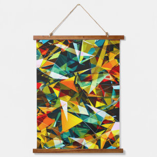 Moderne Abstracte Geometrische Kleurrijke Kristal Hangend Wandkleed