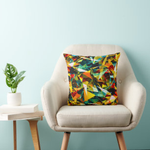 Moderne Abstracte Geometrische Kleurrijke Kristal Kussen