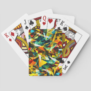 Moderne Abstracte Geometrische Kleurrijke Kristal  Pokerkaarten