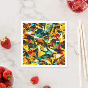 Moderne Abstracte Geometrische Kleurrijke Kristal Servet