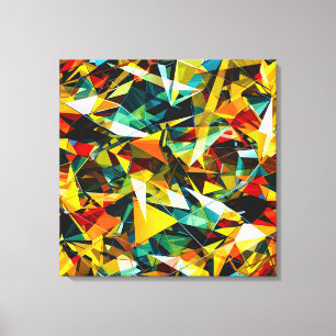 Moderne Abstracte Geometrische Kleurrijke Kristall Canvas Afdruk