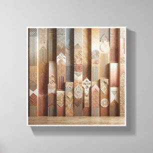 Moderne Abstracte Geometrische Kolommen Kunst - Te Canvas Afdruk