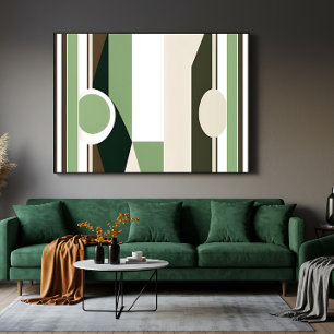 Moderne Abstracte Geometrische Kunst in Aardtinten Poster