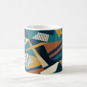 Moderne Abstracte Geometrische Kunst - Retro Teal Koffiemok (Center)