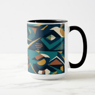 Moderne Abstracte Geometrische Kunst - Retro Teal Mok