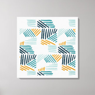 Moderne Abstracte Geometrische Kwast Patroon Canvas Afdruk
