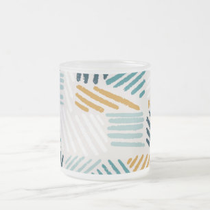 Moderne Abstracte Geometrische Kwast Patroon Matglas Koffiemok