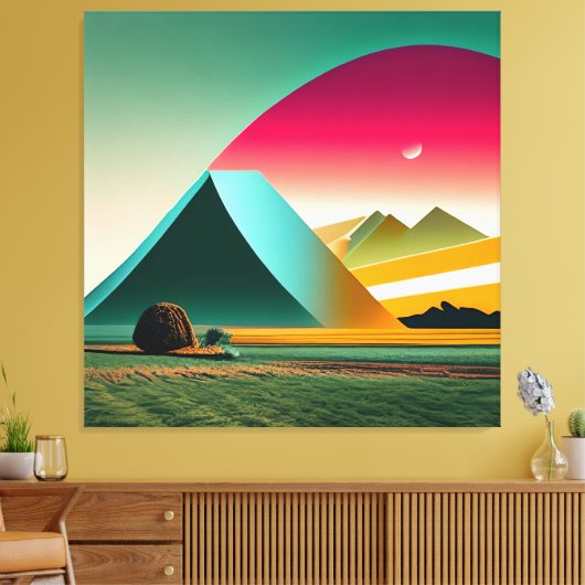 Moderne Abstracte geometrische landschapskunst lev Canvas Afdruk (Insitu (Woonkamer))