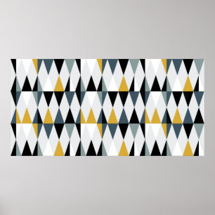 Moderne abstracte geometrische naadloze patronen m poster