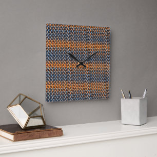 Moderne abstracte geometrische patroonontwerp 1286 vierkante klok