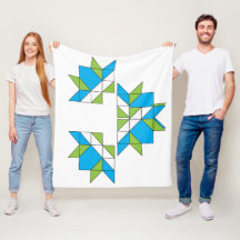 Moderne Abstracte Geometrische Quilt Mozaïek Blauw