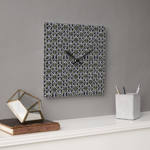 Moderne abstracte geometrische ritme patroon 1282 vierkante klok