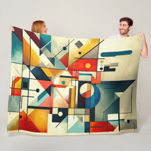 Moderne Abstracte Geometrische Schilderkunst  Fleece Deken