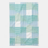 Moderne Abstracte geometrische vierkanten Patroon Theedoek (Verticaal)